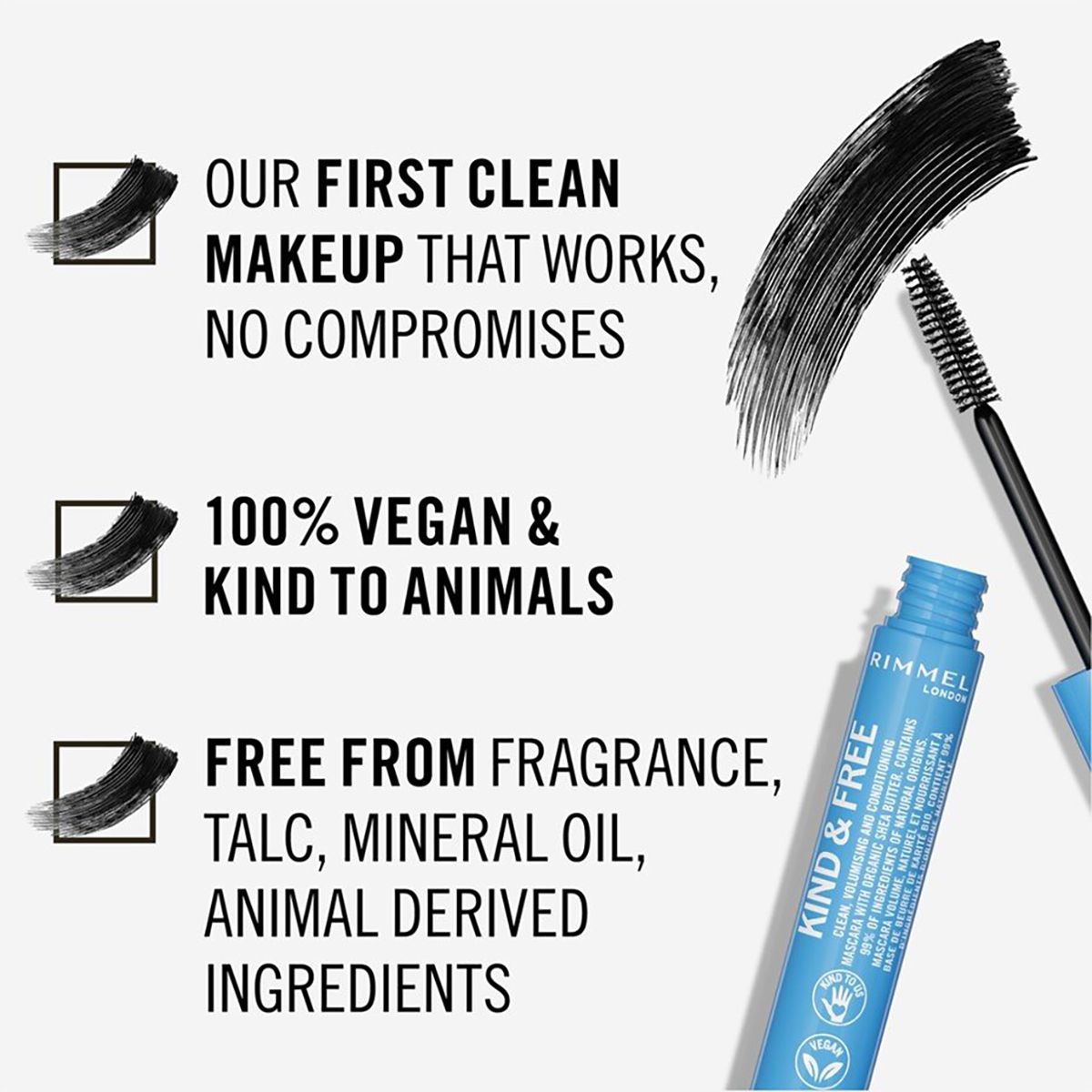 KIND & FREE™ 純淨豐盈36HR持久防暈染睫毛液 黑色 001 VEGAN CLEAN BEAUTY - , [彩虹生活百貨], [香港生活百貨], [網上購物], [生活用品], [家居商品], [生活百貨], [網購平台],  [彩虹百貨送貨優惠], [Rainbowbaby], [Hong Kong Lifestyle Products], [Online Shopping], [Home Goods], [Household Items], [Lifestyle Goods],  [E-commerce Platform]