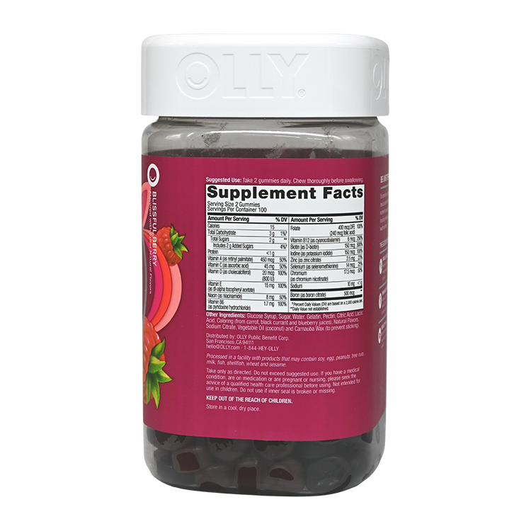 OLLY - 女性健康與免疫支持複合維他命軟糖 200 粒 EXP:2026年9月1日(平行進口) (08352)