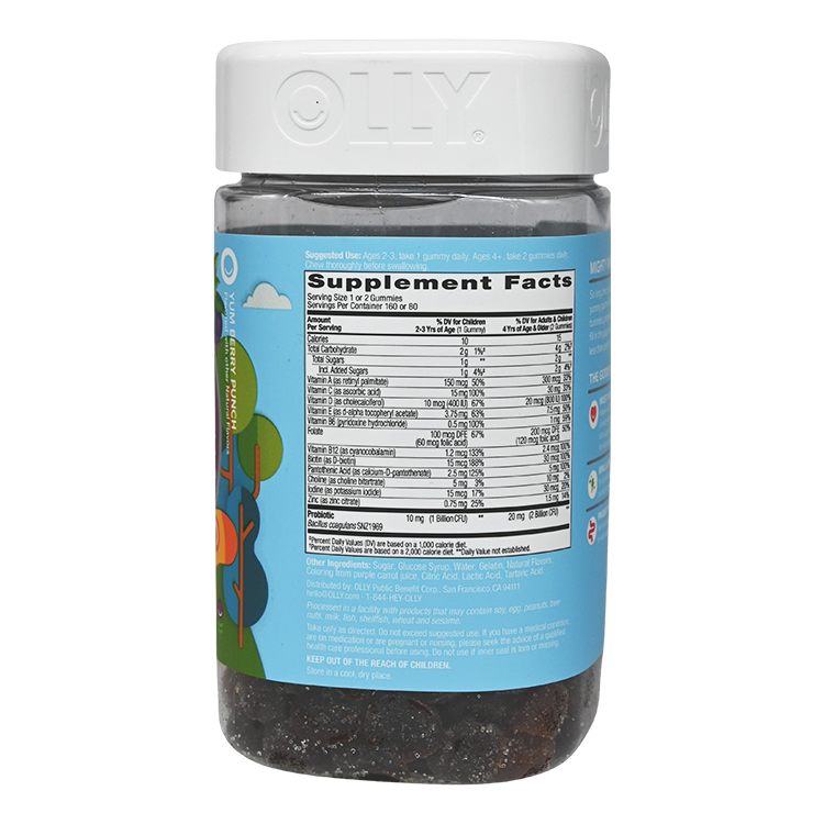 OLLY - 兒童複合維他命和益生菌軟糖 160 粒 EXP:2026年4月1日 (平行進口) (08369)