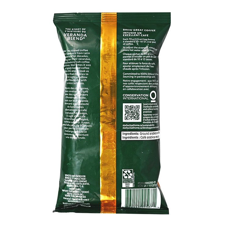 星巴克 – Starbucks Veranda 混合研磨咖啡 [輕度烘焙] 70g BBF:2025年12月1日 (平行進口) (25671)